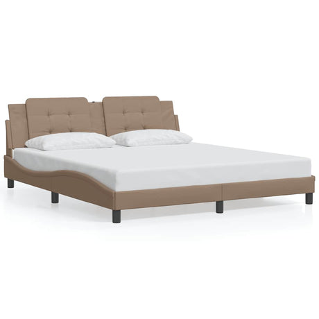 Vidaxl bedframe zonder matras zadar kunstleer cappuccinokleurig 180x200 cm