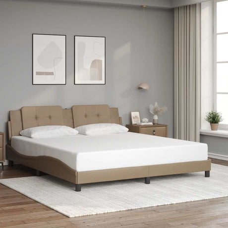 Vidaxl bedframe zonder matras zadar kunstleer cappuccinokleurig 180x200 cm