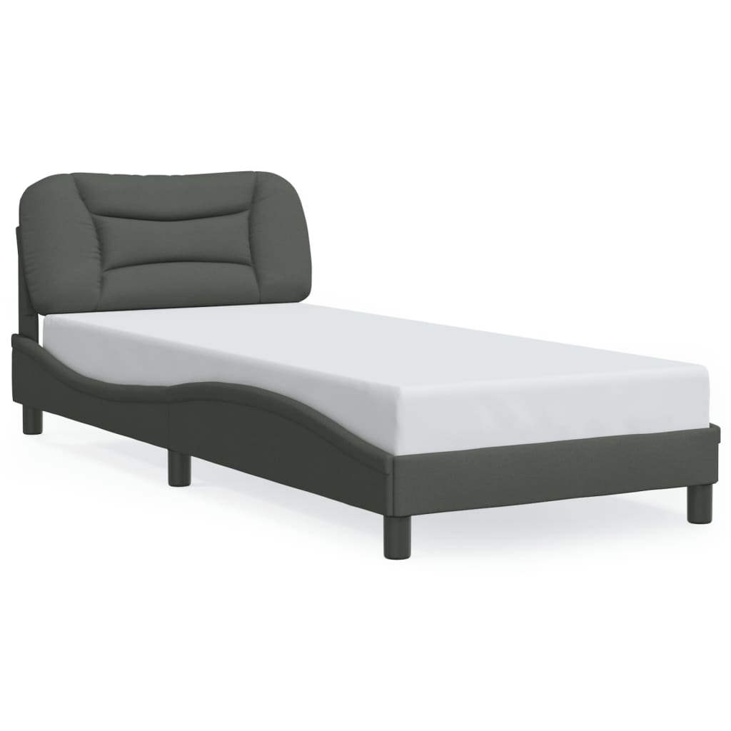 Vidaxl bedframe met led zonder matras hvar 90x190 cm stof donkergrijs