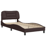 Vidaxl bedframe met led zonder matras hvar 90x190 cm stof donkerbruin