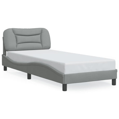 Vidaxl bedframe met led zonder matras hvar 90x200 cm stof lichtgrijs