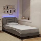 Vidaxl bedframe met led zonder matras hvar 90x200 cm stof taupe
