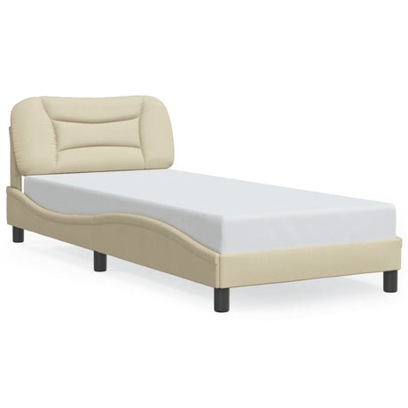 Vidaxl bedframe met led zonder matras hvar 90x200 cm stof crèmekleurig