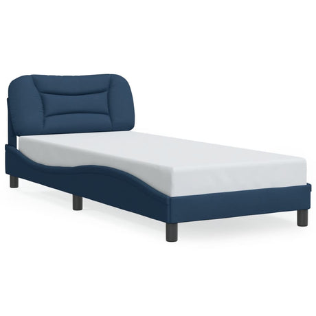 Vidaxl bedframe met led zonder matras hvar 90x200 cm stof blauw