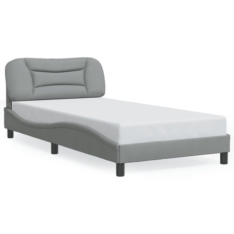 Vidaxl bedframe met led zonder matras hvar stof 100x200 cm lichtgrijs
