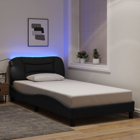 Vidaxl bedframe met led zonder matras hvar 100x200 cm stof zwart