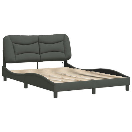 Vidaxl bedframe met led zonder matras hvar 120x200 cm stof donkergrijs