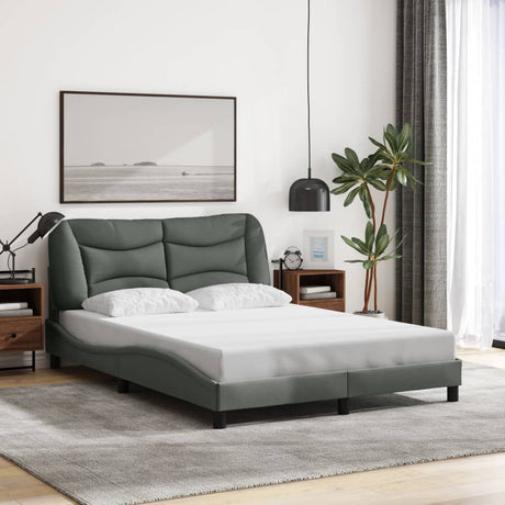 Vidaxl bedframe met led zonder matras hvar 120x200 cm stof donkergrijs