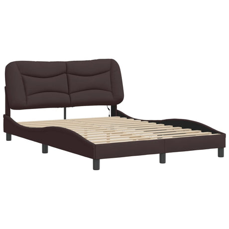 Vidaxl bedframe met led zonder matras hvar 120x200 cm stof donkerbruin