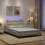 Vidaxl bedframe met led zonder matras hvar 120x200 cm stof crème