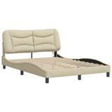 Vidaxl bedframe met led zonder matras hvar 140x190 cm stof crème