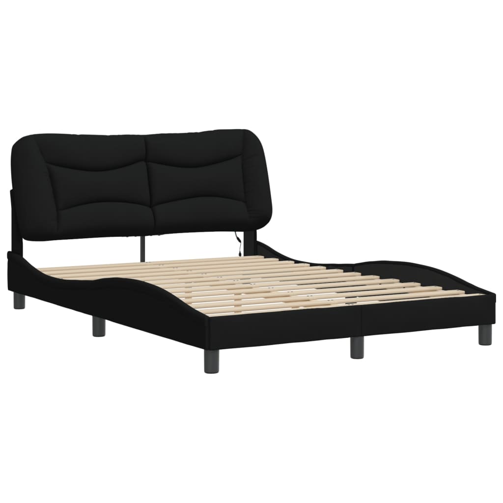 Vidaxl bedframe met led zonder matras hvar 140x200 cm stof zwart