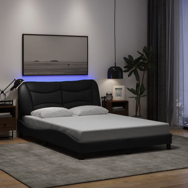 Vidaxl bedframe met led zonder matras hvar 140x200 cm stof zwart