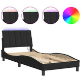 Vidaxl bedframe met led zonder matras hanko fluweel zwart 80x200 cm