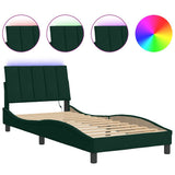 Vidaxl bedframe met led zonder matras hanko donkergroen 80x200 cm