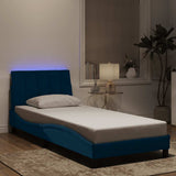 Vidaxl bedframe met led zonder matras hanko fluweel blauw 90x190 cm