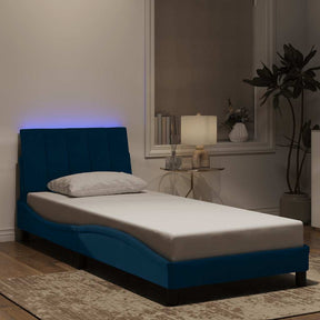 Vidaxl bedframe met led zonder matras hanko fluweel blauw 90x190 cm