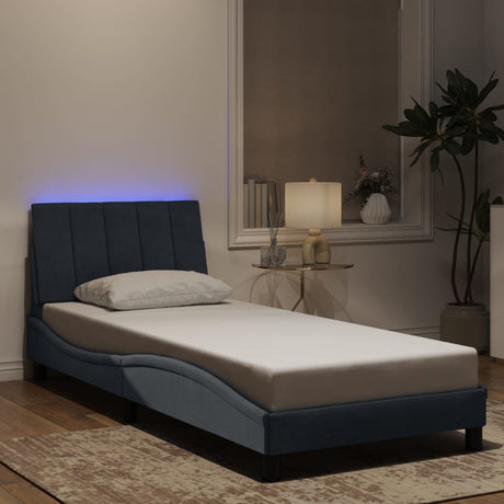 Vidaxl bedframe met led zonder matras hanko donkergrijs 90x200 cm