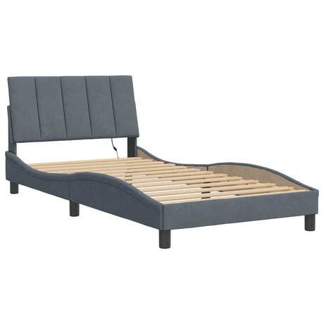 Vidaxl bedframe met led zonder matras hanko donkergrijs 100x200 cm