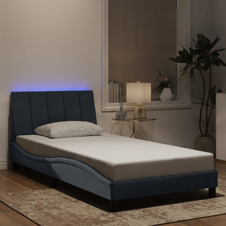 Vidaxl bedframe met led zonder matras hanko donkergrijs 100x200 cm