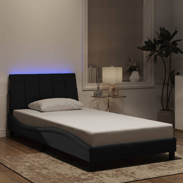 Vidaxl bedframe met led zonder matras hanko fluweel zwart 100x200 cm
