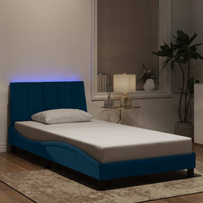 Vidaxl bedframe met led zonder matras hanko fluweel blauw 100x200 cm