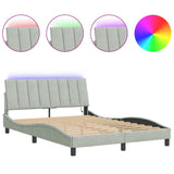 Vidaxl bedframe met led zonder matras hanko lichtgrijs 120x200 cm
