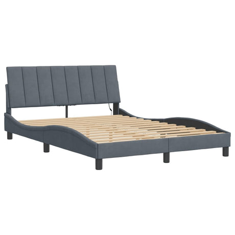 Vidaxl bedframe met led zonder matras hanko donkergrijs 140x190 cm