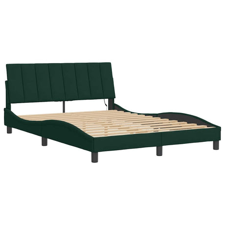 Vidaxl bedframe met led zonder matras hanko donkergroen 140x200 cm
