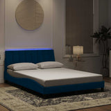 Vidaxl bedframe met led zonder matras hanko fluweel blauw 140x200 cm
