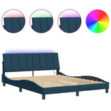 Vidaxl bedframe met led zonder matras hanko fluweel blauw 160x200 cm
