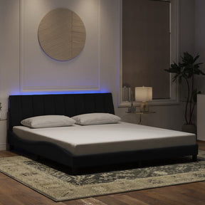 Vidaxl bedframe met led zonder matras hanko fluweel zwart 180x200 cm