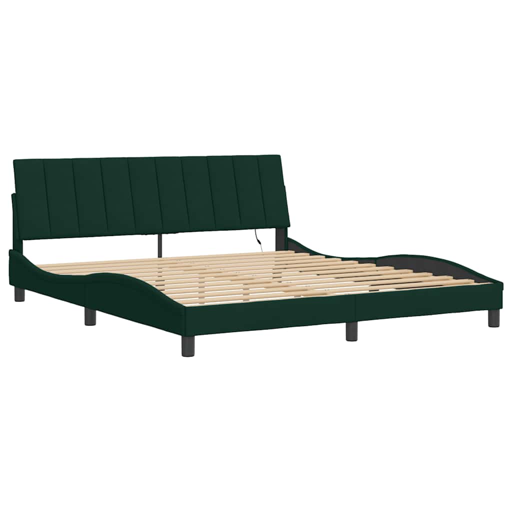 Vidaxl bedframe met led zonder matras hanko donkergroen 180x200 cm