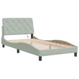 Vidaxl bedframe met led zonder matras fluweel lichtgrijs 100x200 cm