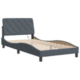Vidaxl bedframe met led zonder matras fluweel donkergrijs 100x200 cm