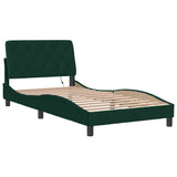 Vidaxl bedframe met led zonder matras fluweel donkergroen 100x200 cm