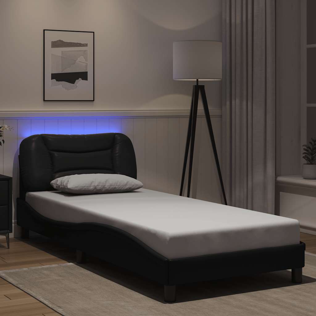 Vidaxl bedframe met led zonder matras hvar zwart 80x200 cm