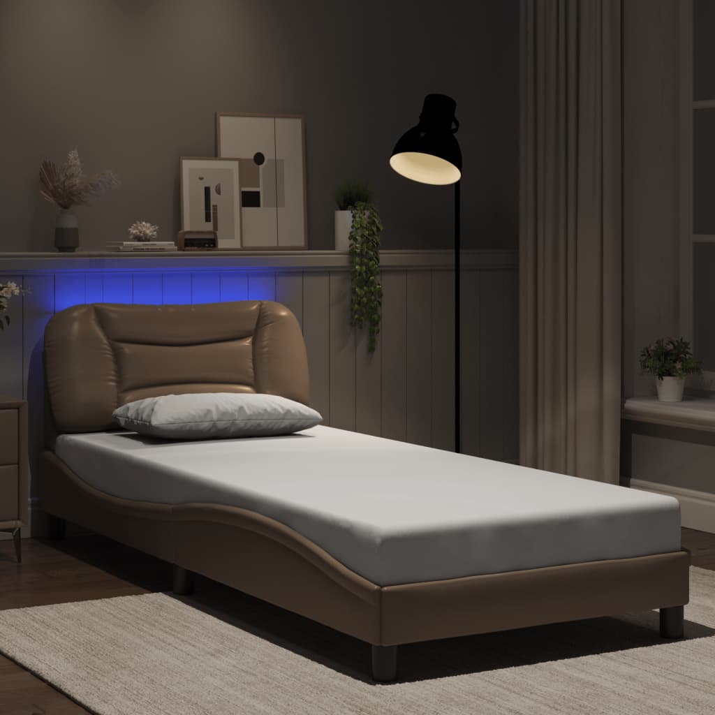 Vidaxl bedframe met led zonder matras hvar cappuccino 90x190 cm