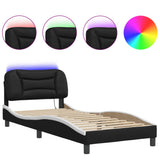 Vidaxl bedframe met led zonder matras hvar zwart en wit 90x190 cm