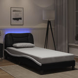 Vidaxl bedframe met led zonder matras hvar zwart en wit 90x190 cm