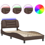 Vidaxl bedframe met led zonder matras hvar bruin 90x200 cm