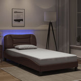 Vidaxl bedframe met led zonder matras hvar bruin 100x200 cm
