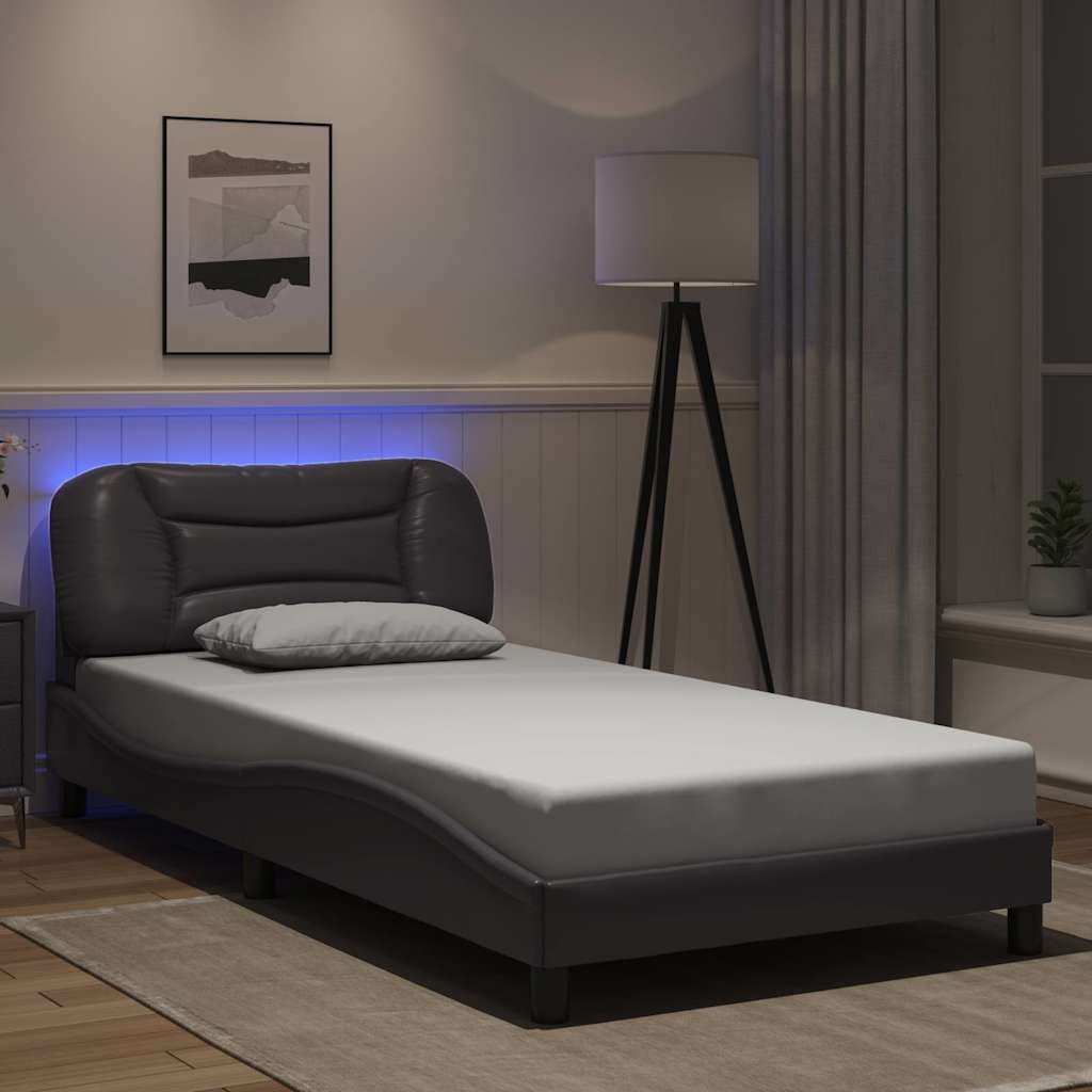 Vidaxl bedframe met led zonder matras hvar grijs 100x200 cm