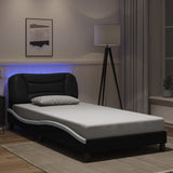 Vidaxl bedframe met led zonder matras hvar zwart en wit 100x200 cm