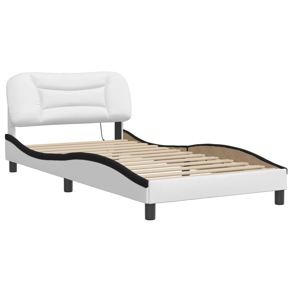 Vidaxl bedframe met led zonder matras hvar wit en zwart 100x200 cm