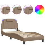 Vidaxl bedframe viana met led zonder matras cappuccino 80x200 cm
