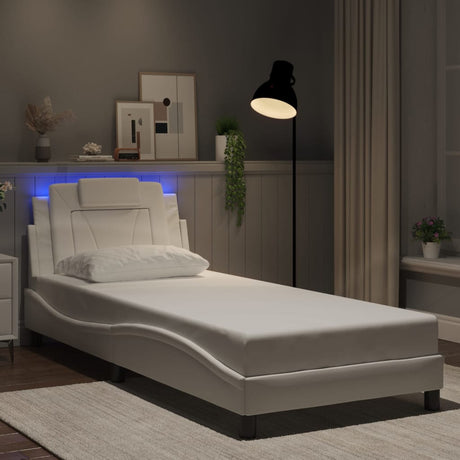 Vidaxl bedframe viana met led zonder matras wit 90x190 cm