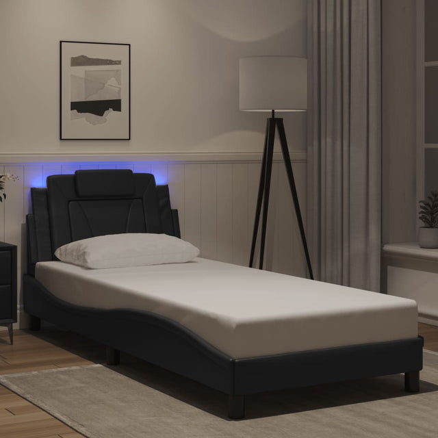 Vidaxl bedframe viana met led zonder matras zwart 90x200 cm