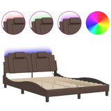 Vidaxl bedframe viana met led zonder matras bruin 140x190 cm