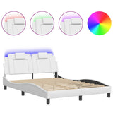 Vidaxl bedframe viana met led zonder matras wit 140x200 cm